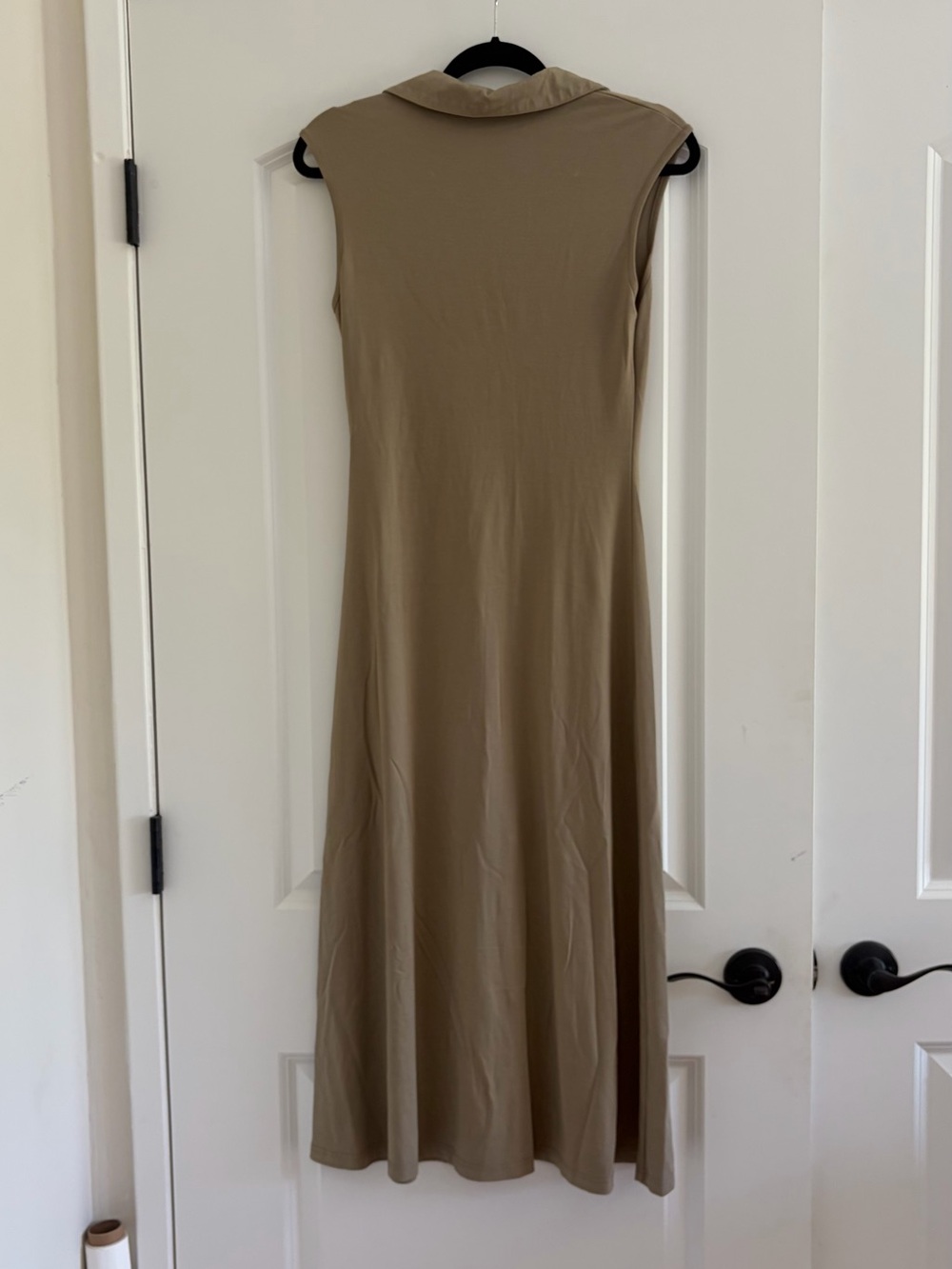 OGL Sleeveless Button-Front Maxi Dress in Taupe - Picture 2 of 3